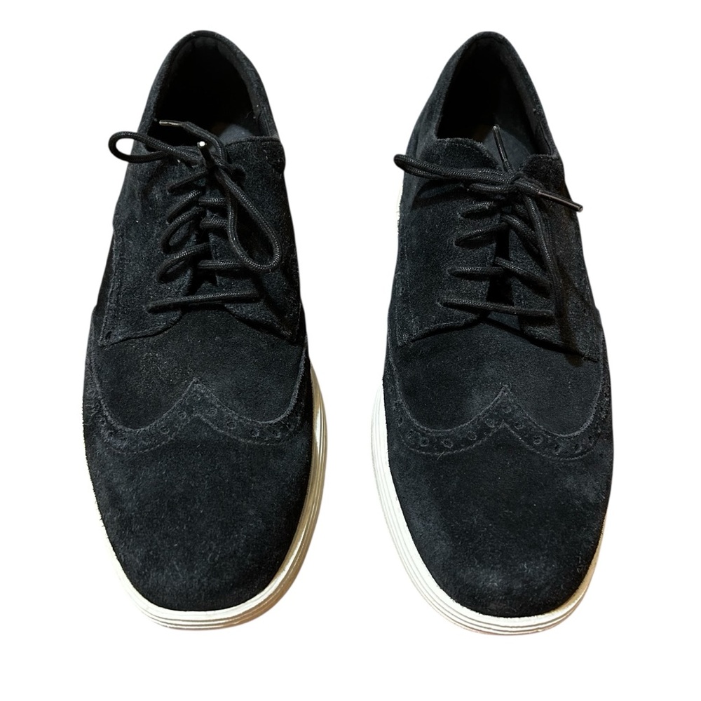 Cole Haan Grand OS Men’s Shoes Black Suede Lace Up Wing Tips Size 11.5 C22872F